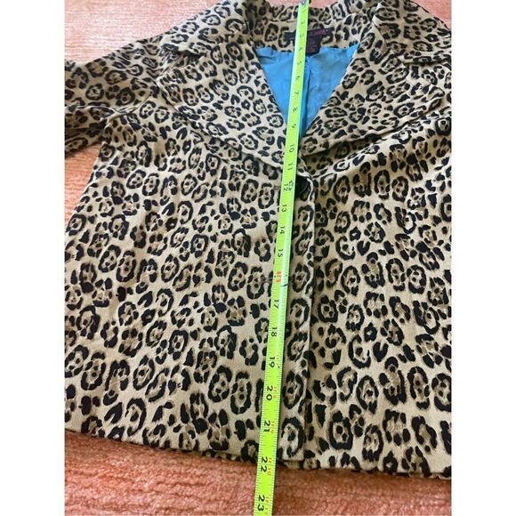 Willi Smith vintage cheetah animal print 3/4 sleeves blazer jacket size 4 - Picture 6 of 7